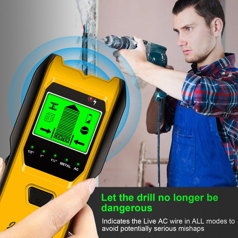 5 1 Stud Finder Wall Scanner, in Multifunction Stud Locator with Upgraded Smart Sensor, HD LCD Display and Audio Alarm