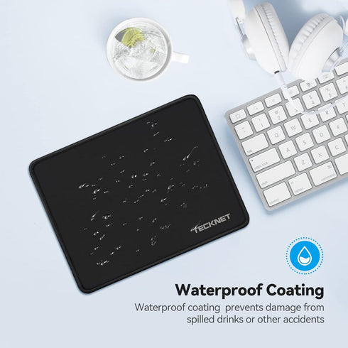 TECKNET Mouse Pad - 270 x 210 x 3 mm, Waterproof Surface & Non-Slip Rubber Base for Gaming Mouse