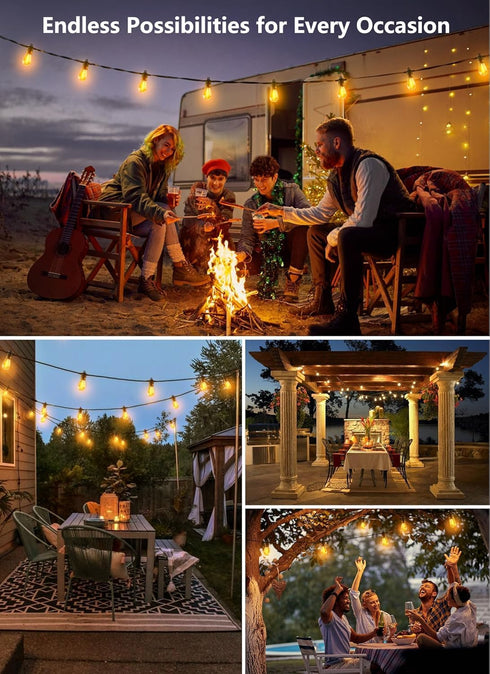 35FT 10+1 Bulbs, 2700K Brightown Outdoor String Lights with Shatterproof Edison Waterproof Hanging Patio Lights Outside