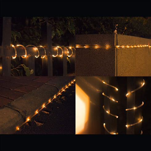 Solar Lights Rope Lights, 40FT Solar Powered String Lights with 120 LEDs, 8 Modes Outdoor Decoration for Garden, Patio,