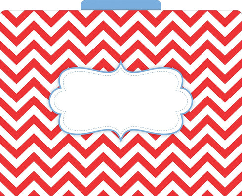 Barker Creek Designer File Folders - Set of 24, Beautiful Chevron, Multicolor Chevrons, Letter Size, 1/3 Cut Tabs