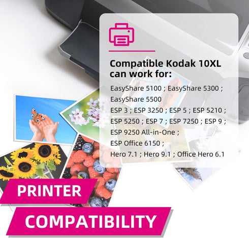 Intactech Compatible Kodak 10XL 10B 10C Combo Ink Cartridges for ESP3250, ESP5250, ESP9250, and More (5 Black, 3 Color)