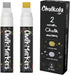 Metallic Chalk Markers (2 Pack), Liquid Chalk Pens for Blackboards, Bistro Menu, and Window Markers - 15mm Jumbo Nib