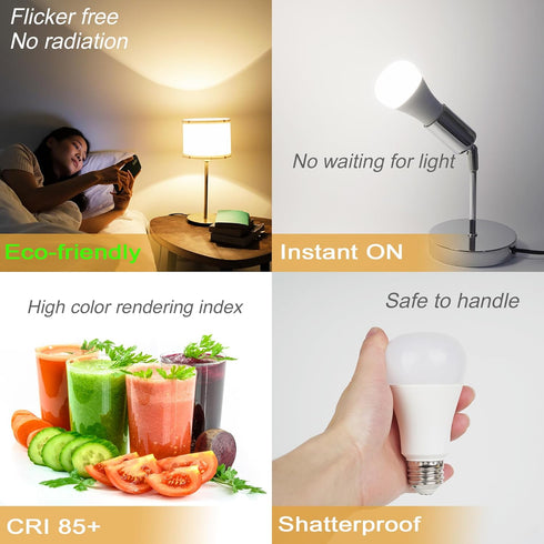 GREENIC 15 Watt LED Light Bulb, Small A19 E26 Base, 100 Watt Equivalent, 3000K Warm White, 2 Pack