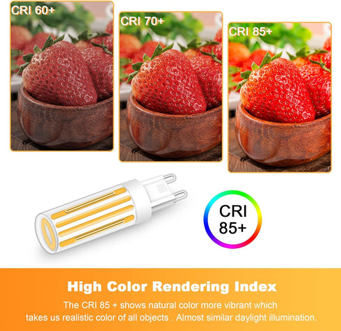 G9 Light Bulb LED 3000K Warm White Dimmable 60W 80W Halogen Equivalent 8W LED Chandelier Lights Bulb Ceiling Pendant