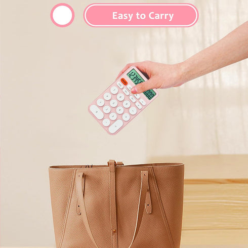 VEWINGL Standard Calculator, 12 Digit, Desktop Large Display and Buttons, Automatic Sleep, with Battery
