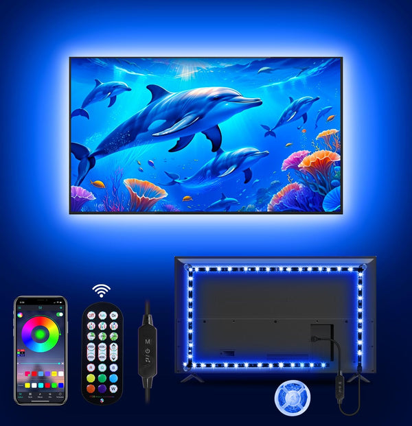 MATICOD LED Lights for TV, 13.1ft TV Lights for 45-60in, Music Sync
