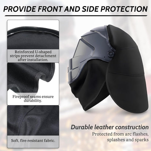 Exclaith 2 Set Pcs Welding Helmet Cover and Helmet Bib Helmets Extended Cover with Press Fit Seal Full Protection