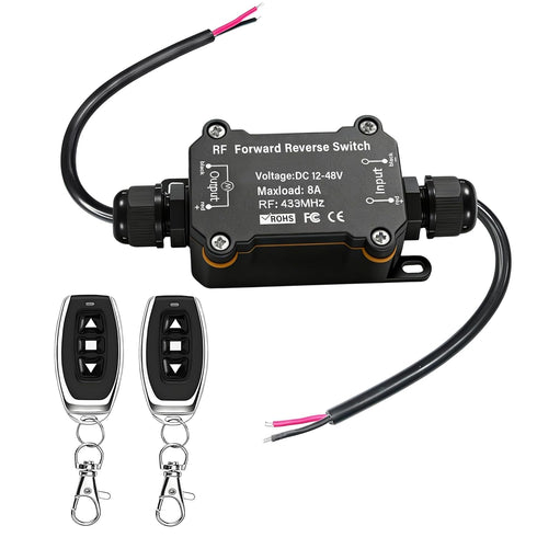 Forward and Reverse Remote Switch,DC 12V to 48V 8A Waterproof Remote Control