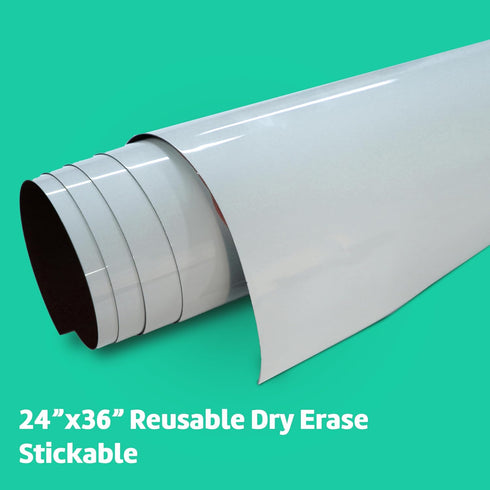 Flipside Products Large 24" x 36" Dry Erase Reusable Sheet with Black Marker and Eraser Cap, Peel and Stick