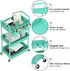 MOYIPIN 3-Tier 3 Plastic Rolling Utility Cart with Handle,Utility Storage Cart for Office, Living Room, Kitchen,Movable