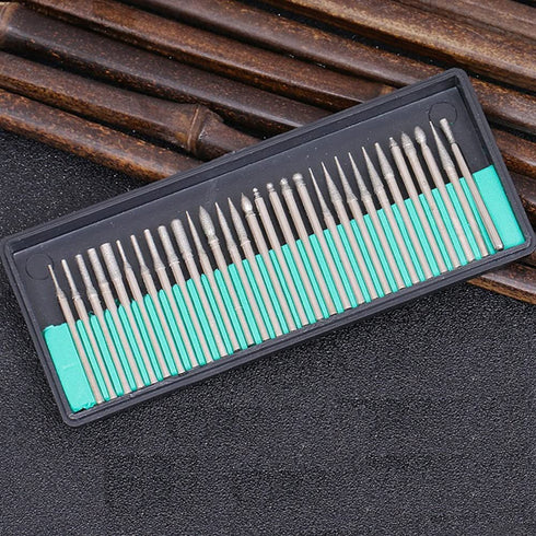 Ryoma Diamond Burr Bits Carving Drill Kit for Rotary Tool, 3/32"(2.35mm) Shank, Pack of 90 Pcs/3 Sets