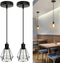 LTBLIGHT 2-Pack Industrial Pendant Light Fixtures, Black Hanging Ceiling Light with Adjustable