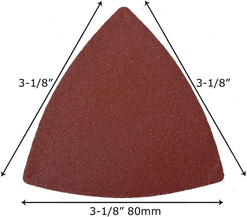 60 Pcs 240 Grits Triangular Oscillating Tool Sanding Paper, 3-1/8 Inch, Fit 80mm Sanding Pads