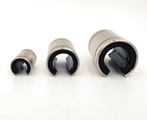 LM12UUOP Linear Ball Bearings: Open Type Nickel Plated 12mm Bore Dia, 21mm OD, 30mm Length Pack of 4pcs