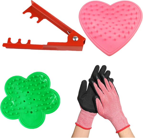 4PCS Rose Thorn Tools, Strippers and Remover Tools with Garden Gloves for Home Florist Supplies