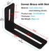 10 PCS 4" Black Adjustable L-Shape Corner Brace with Slot, Steel Right Angle Brackets for Fixing Furniture, Max Load 30