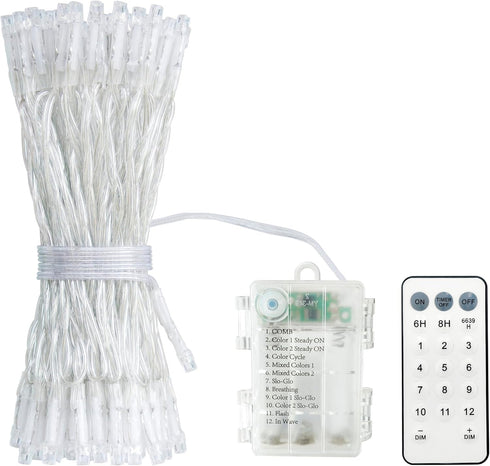 GHJ 100LEDs) Battery Operated Remote Control Rainproof LED String Lights, Color Changing Fairy Lights for Christmas