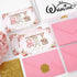 50 4 6 Inch Whaline Pcs Strawberry Baby Shower Thank You Cards with Envelopes Stickers Bulk Cute Clothes Pink Blank