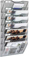 EasyPAG Wall File Organizer, 8 Tier Hanging File Holder for Home Office, Silver