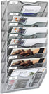 EasyPAG Wall File Organizer, 8 Tier Hanging File Holder for Home Office, Silver