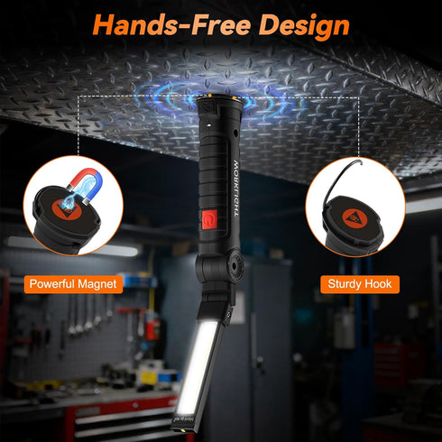6Pack, 360 5 Magnetic Work Light Rechargeable LED Work Light with Rotation, Mode Mechanic Light, Compact Rechargeable