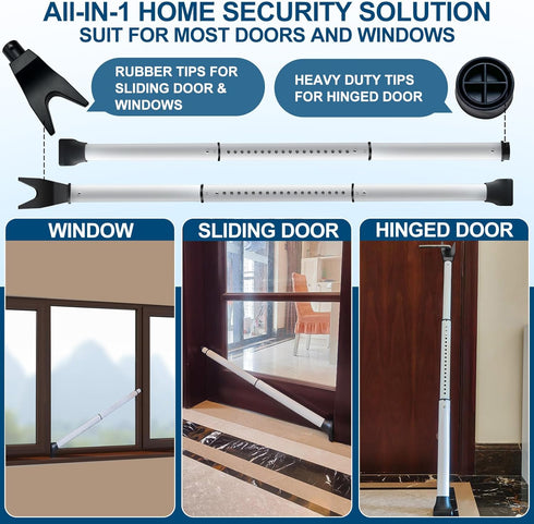 Jammer 1 Pack Rerishom Door Security Bar, Door Stoppers Security bar,Heavy Duty Door Lock Security Door Door Stopper