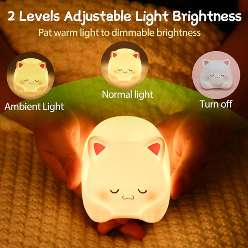 Lamp,16 Dimmable ZKLiLi Night Light for Kids Colors Cute Cat Lamp, Baby Night Lights for Nursery Toddler,Silicone