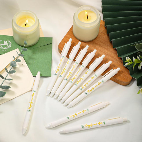 Tenceur 150 Sets Bridal Shower Pens, Thank You Cards with Twine, Retractable Ballpoint Pen Wedding Favors, Black Ink