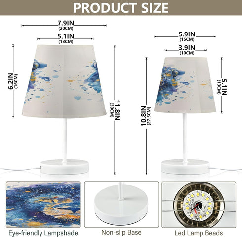3 Bedside Lamp Galaxy Zodiac Tie Dye Table Lamp for Bedroom Desk Lamp with USB Port LED Nightstand Color Temperatures