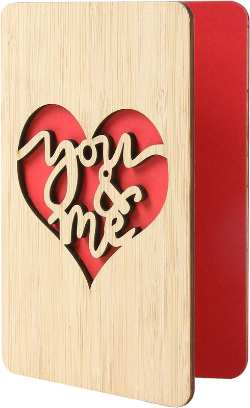 Valentines Day Card, Wooden Anniversary Christmas Cards for Wife, Husband, Memorable Gifts for Her and Him