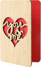 Valentines Day Card, Wooden Anniversary Christmas Cards for Wife, Husband, Memorable Gifts for Her and Him