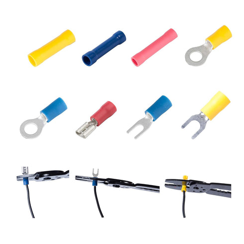 300 PCS Insulated Wire Electrical Connectors - Butt, Ring, Spade, Quick Disconnect Assortment Kit