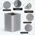 RQB Metal Pen Holder for Desk - Square Aluminum Organizer and Makeup Brush Holder, Gray