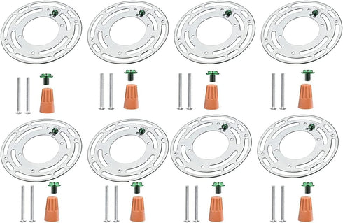 4Inches Universal Light Fixture Mounting Bracket, 8 Sets 4" Circle Mounting Bracket for Wall Light, Chandelier