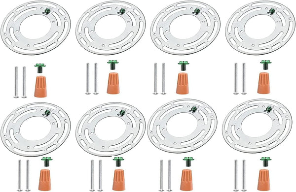 4Inches Universal Light Fixture Mounting Bracket, 8 Sets 4" Circle Mounting Bracket for Wall Light, Chandelier