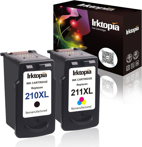 Inktopia Remanufactured Ink Cartridge for Canon 210XL PG-210XL 211 XL CL211XL (1 Black, 1 Tri-Color)