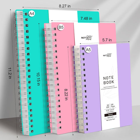RETTACY A5 Bullet Dotted Journal, 300 Pages, 100 GSM Premium Paper, Lilac for Bullet Journaling and Sketching