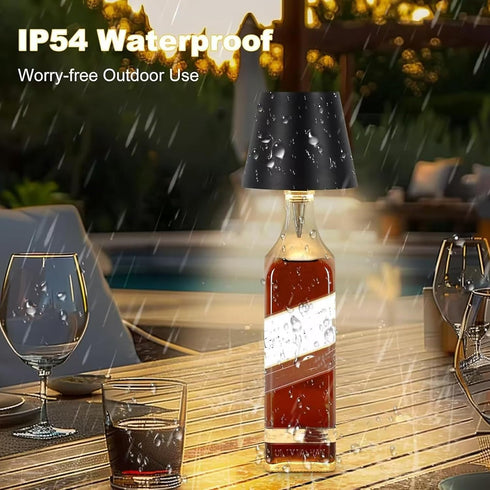 Neioaas Lamp,3 Dimming Wireless Wine Bottle Color Light Metal Wine Bottle Light,Rechargeable Waterproof Bottle Touch
