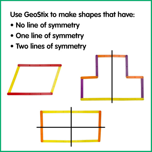 Set 100 2 edxeducation GeoStix Deluxe | Teach Geometry | Construction Sticks, Protractors, Activity Cards |