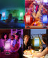 3 2 Bulb Dimmable, Bluetooth/WiFi RGB & USB Bedside Table Lamp with USB Charging Ports Outlets Power Strip, LED Light