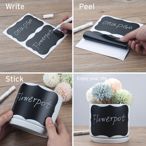 ONUPGO Large Chalkboard Labels (20 Pack), 4 x 6 Reusable Waterproof Stickers for Jars, Parties, Craft Rooms