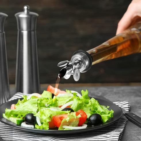 JOUTYFOR 12 Pcs Weighted Stainless Steel Liquor Bottle Pourers Auto Flip Olive Oil Dispenser Spout Balsamic Alcohol