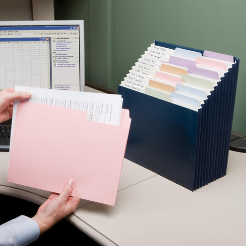 Smead Stadium File, 12 Pockets, Alphabetic/Monthly/Daily, Letter Size, Navy Blue (70211)