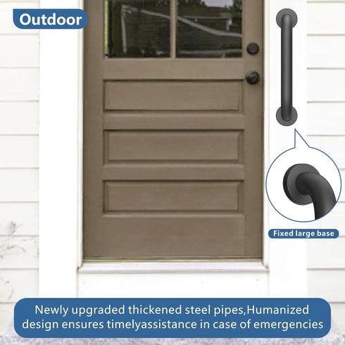 Stair Hand Railing, Safety Handle Bar, Iron Outdoor Deck Rail, Rustic Pipe Handle Wall Mount (2)
