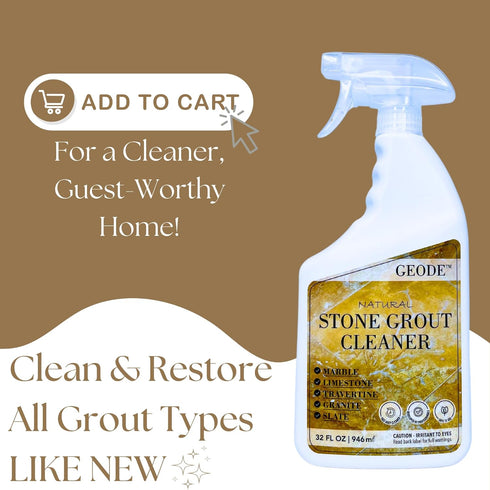 GEODE Natural Stone Grout Cleaner for tile floors - non-damaging, deep cleaner safe for Marble, Limestone, Travertine