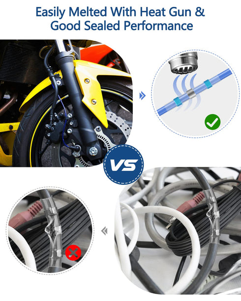 420PCS Solder Seal Wire Connectors, ECNLAN Insulated & Waterproof Wire Connector Kit for Marine Automotive