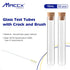 Glass Test Tubes with Cork and Brush, Vol.10ml/Dia.15x100mm, Pack of 50, 3.3 Borosilicate Glass, TTGS02-050