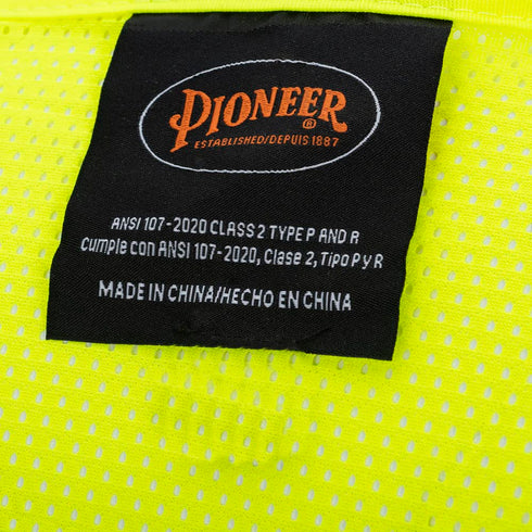 Pioneer High Visibility Tricot Mesh Zip-Up Safety Vest Reflective Tape Yellow/Green Unisex 4XL