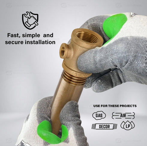 Supply Giant CSSU0120 1/2 in. x 1/4 in Reducing Tee with Female Threaded Connections, Brass Construction, Economical &